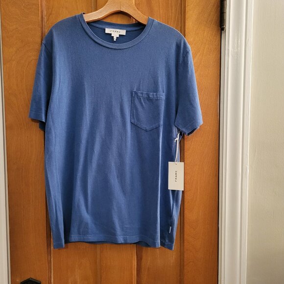 NWT Men's FRAME Pocket Tee, "Classic," Pool Blue, Medium Blue, Sz M - Picture 6 of 12